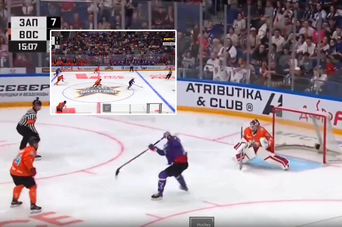 VIDEO: Artemi Panarin takmer strelil neuveriteľný gól v zápase ruských hviezd z KHL a NHL