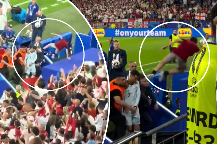 VIDEO: Šialený fanúšik skočil na Ronalda po zápase Portugalska s Gruzínskom