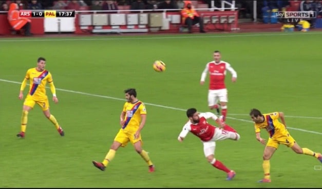 Pekne nám ten rok začína: Olivier Giroud strelil proti Crystal Palace gól roka! (VIDEO)