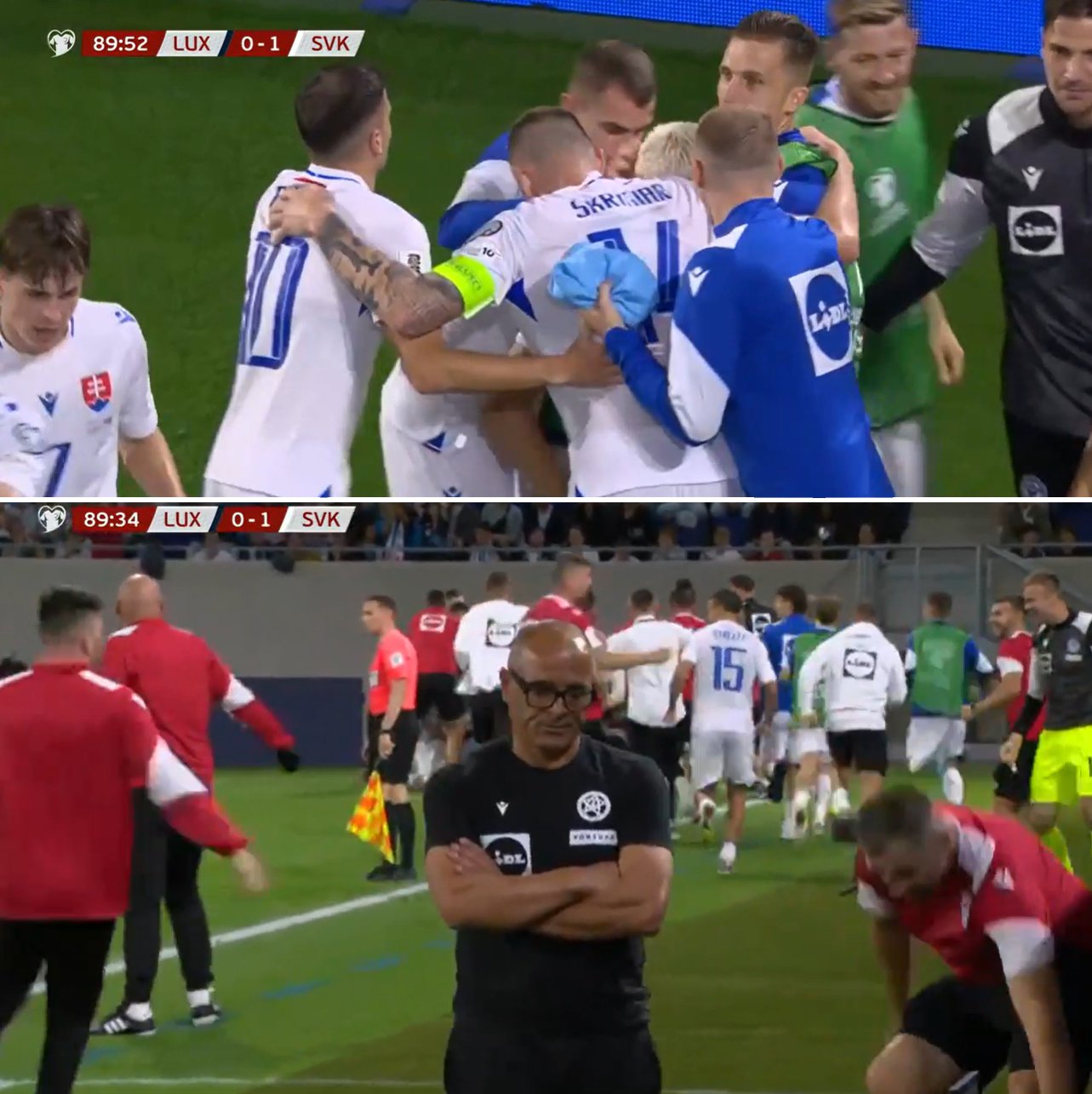 Francesco Calzona po víťaznom gól Riga