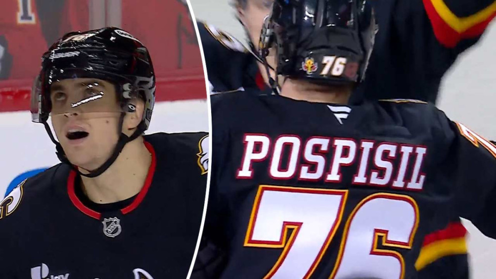 Martin Pospíšil v drese Calgary Flames